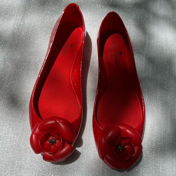 Kate Spade Jelly Flats - Red Rose - Picture 2 of 12